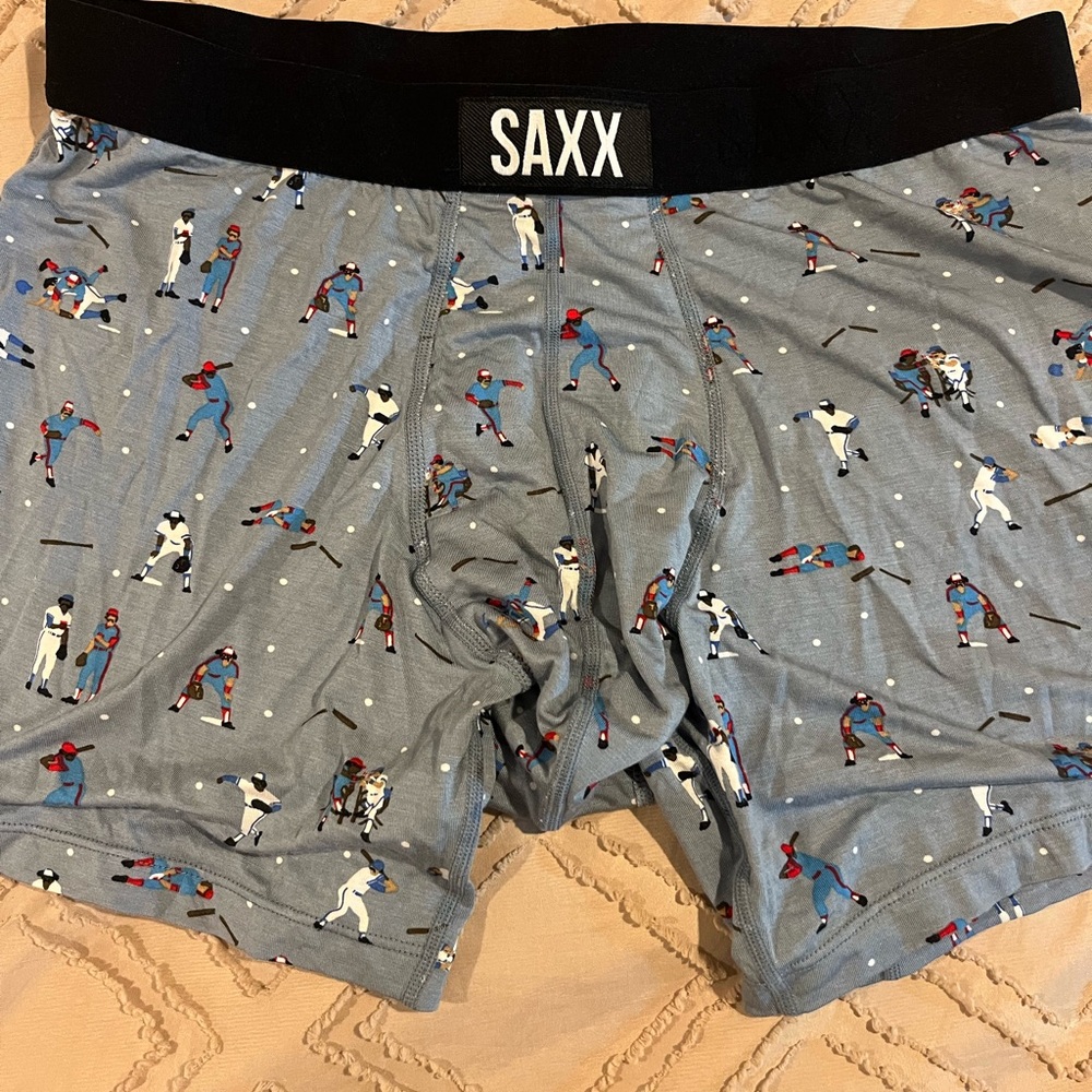 SAXX Men's Boxer Briefs - Gray and Blue - Picture 3 of 7
